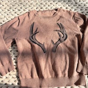 Antler sweater with elbow patches